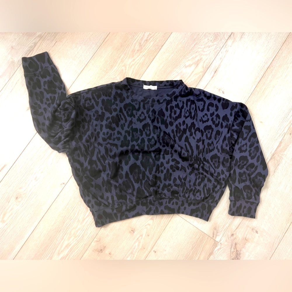 Black and Blue Leopard Print Sweatshirt